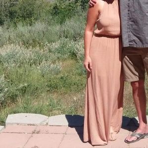 Forever 21 High Neck Crinkle Maxi Dress